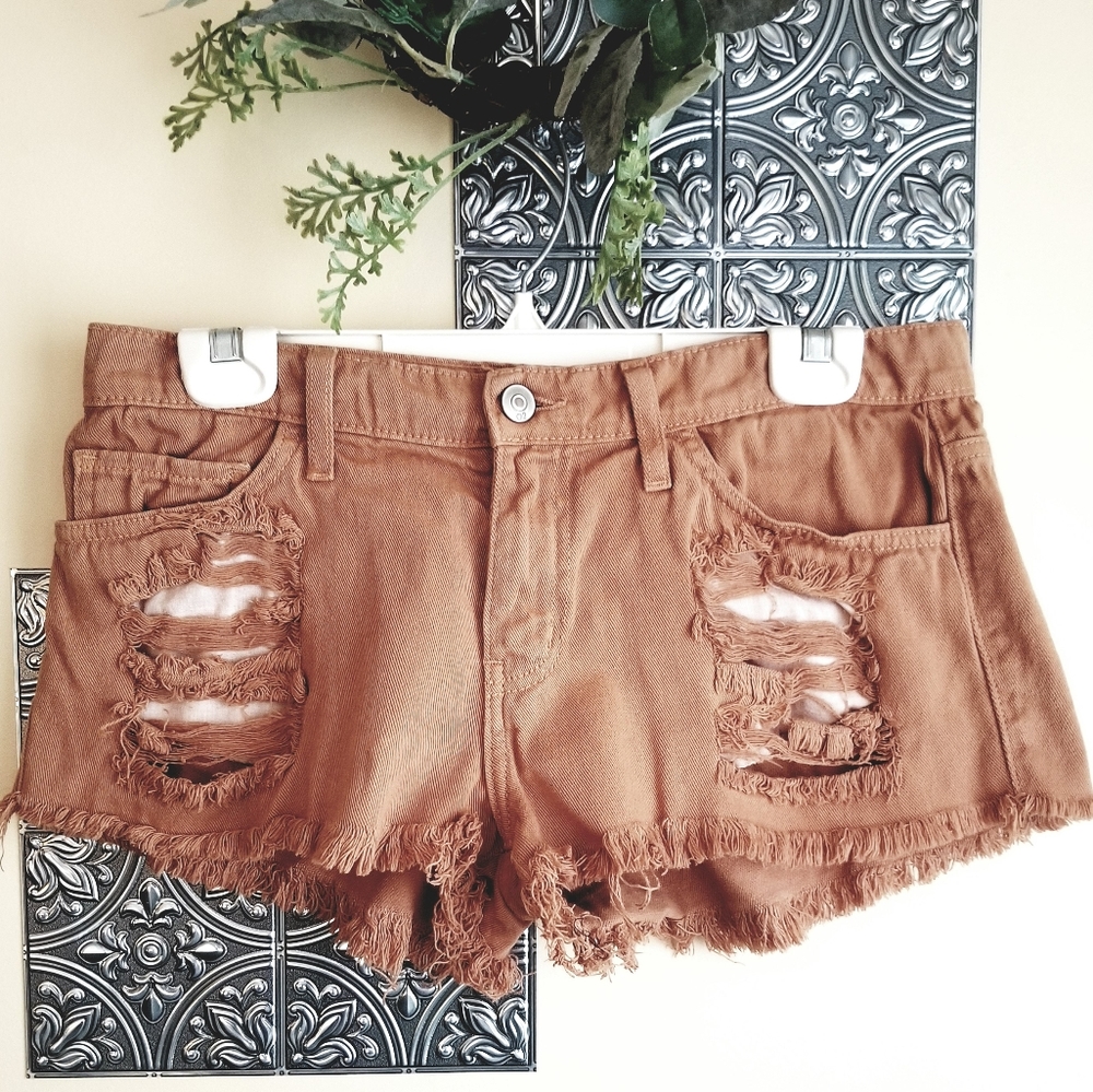 O2 Denim Distressed Shorts Size M